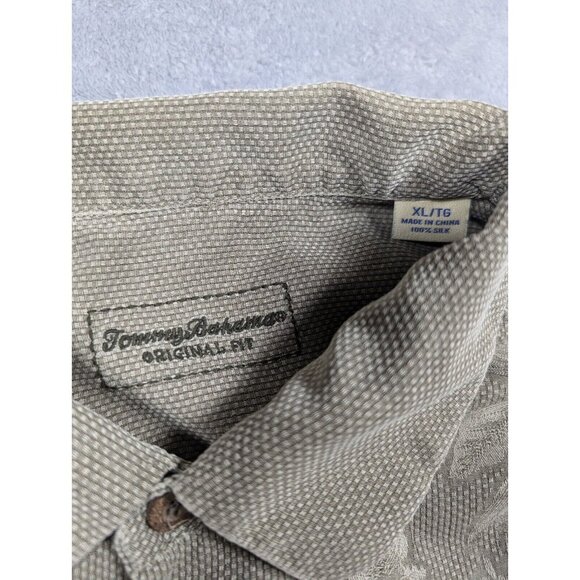 Tommy Bahama Button Up Shirt Men XL Beige 100% Silk Original Fit Hawaiian Floral - Picture 3 of 10